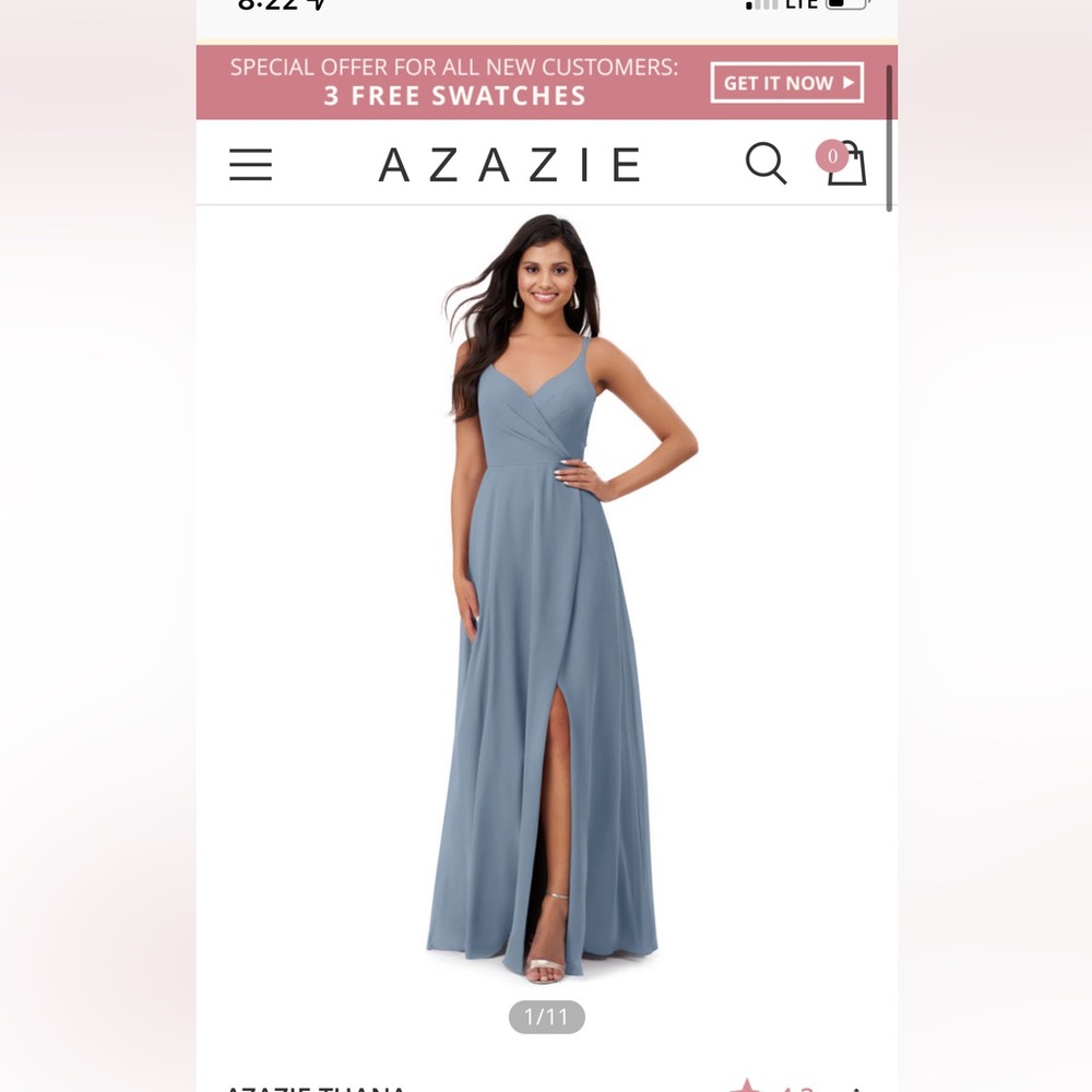 Dusty blue azazie dress